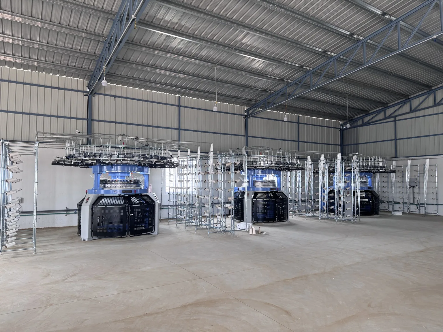 Kanik Fabrics production floor with Bekah circular rib knitting machines